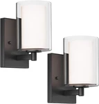 Wall Sconces Set Of 2 Modern Vanity Lights With Double Clear Glass Shade Matte. Fixed Price $72.99.