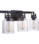 Flat Black Dark Teak Three Light Vanity From The Foxwood Collection. Fixed Price $146.70.