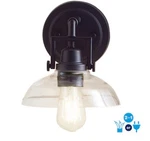 Allen Roth Wall Sconce Light Black Matte Finish Clear Glass Shade #4968594 Lamp. Fixed Price $10.86.