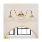Vintage Bathroom Vanity LIGHT,3-LIGHT With Crystal Glas.... Fixed Price $160.03.