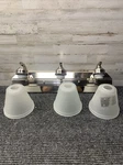 Open Box Hampton Bay 261 370 3-LIGHT Vanity Fixture, Tavish. Fixed Price $20.00.