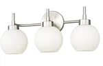 3-LIGHT Bathroom Fixtures, Vanity With Milky White Shades, Matte .... Fixed Price $74.99.