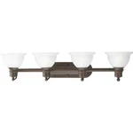 Madison 4-LIGHT Antique Bronze Etched Glass Traditional Bath Vanity By Pl. Fixed Price $124.98.