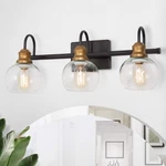 Laluz Vanity Lights, Oil Rubbed Bronze, Clear Glass, 22.5" X 7" 9". Fixed Price $119.00.
