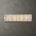 Uttermost 22867 Rene 4 Light Bathroom Vanity With White Swirl Glass Panels. Fixed Price $657.60.