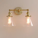 Permo 7.3" Cone Glass Lamp Vintage Industrial Double Arm Wall Sconce Light. Fixed Price $112.96.