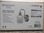 Monteaux Lighting Led Portable Rechargeable Wall Sconce Brushed Nichol. Fixed Price $27.99.