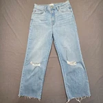 Hudson Noa Size 27 Distressed Light Wash Denim Jeans High Rise Straight Crop. Fixed Price $24.99.