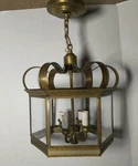 Genie House Princess Lantern Aged Brass & Glass 4 Light Bulb Pendant Candlebra. Fixed Price $239.99.