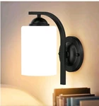 Phaosio Wall Sconce Light, Modern Farmhouse Matte Black W/ Frosted White Shade. Fixed Price $24.00.