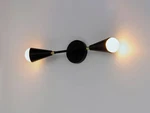 Maxim Lovell 18" Wide Black And Satin Brass 2-LIGHT Wall Sconce. Fixed Price $74.00.