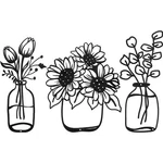 3 Pieces Metal Flower Wall Decor Minimalist Vase Art Black Tulip Wire Ir.... Fixed Price $23.44.