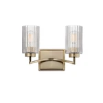 Satin Champagne Two Light Wall Sconce From The Rigata Collection. Fixed Price $134.00.