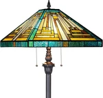 Elegant 63" Antique Tiffany Style Stained Glass Floor Lamp 2 Lights. Fixed Price $330.55.