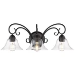Golden Lighting Homestead Bath Vanity, Black 8606-BA3BLK-CLR. Fixed Price $154.00.