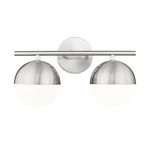 Z-lite Realm Sphere Light 7.5" Vanity, Brushed Nickel/matte Opal 7517-2V-BN. Fixed Price $196.00.