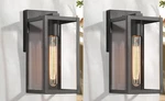 2 Pack - 11" Lnc Modern Black Outdoor Exterior Sconce W Clear Glass Shade. Fixed Price $28.49.