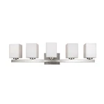 Forte Lighting 5-LIGHT Bath Bar, Brushed Nickel/satin Opal Glass 5113-05-55. Fixed Price $124.99.