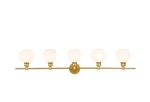 Elegant Lighting LD2327 Collier 5 47W Vanity - Brass Frosted Glass. Fixed Price $269.99.