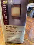 Portfolio Wall Sconce Aged Bronze Amber Glass Shade With Crushed Accents.. Fixed Price $15.00.