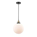 Innovations Beacon 1LT 12" Mini Pendant, Black Brass/white 616-1PH-BAB-G201-12. Fixed Price $215.60.