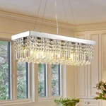 Siljoy 6-LIGHT Modern Crystal Chandelier For Dining Room, Rectangular K9 Crys.... Fixed Price $195.98.