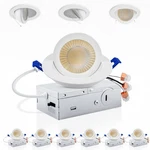 Adetu 3 In 5CCT Gimbal Led Recessed Lights 800LM, 6 Pack, Etl Certified Strong. Fixed Price $123.99.