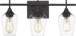 Oil Rubbed Bronze 3-LIGHT Vanity With Clear Glass For Bathroom 21. Fixed Price $149.99.