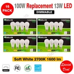 16-MAXLITE 100W Replacement 13W Light Bulb Led Soft White A19 2700K Dimmable E26. Fixed Price $29.95.