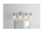 Hampton Bay 32.75 In. 4-LIGHT Brushed Nickel Vanity W/ Frosted Glass. Fixed Price $40.50.