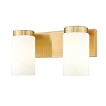 Z-lite Burk Light 13.75 Inch Bathroom Vanity Luxe Gold & Matte Opal 746-2V-LG. Fixed Price $62.95.