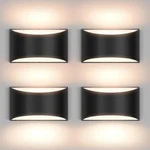Aiilsmp 4 Modern Led Wall Sconce Pack, Warm Light-black Aluminum. Fixed Price $117.99.