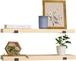 Willow & Grace Floating Wall Shelves - Set Of 2 Real Wood Hanging Shelf. Fixed Price $49.98.