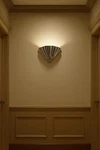 Brass Ruffle Shade Wall Sconce Vintage Mid Century Modern Lamp Art Deco Vani. Fixed Price $245.99.