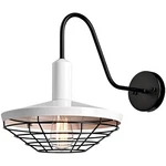 Farmhouse Wall Sconce Gooseneck Light With White Barn Shade. Fixed Price $99.99.
