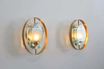 Luxury Brass & Glass Wall Sconce Modern Oval Ring Light Designer F. Fixed Price $499.00.