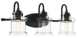 Quoizel DNY86 Three Light Bath Fixture; Earth Black From The Danbury Collection. Fixed Price $100.00.