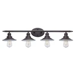 Hampton Bay Glenhurst 34" 4-LIGHT Bronze Bathroom Vanity W/ Metal Shades. Fixed Price $27.99.