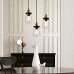Uolfin Modern Black Brass Cylinder Kitchen Island Pendant Light W/ Glass Shade. Fixed Price $27.99.