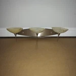 Stunning Besa Lighting Satin Nickel 3-LIGHT Fixture With Mocha Swirl Glass. Fixed Price $275.00.