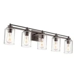 Bathroom Fixtures, Hwh 5-LIGHT Vanity Lights Over Mirror, 37 Orb. Fixed Price $194.98.