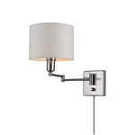 Globe Electric Anderson 1-LIGHT Brushed Steel Plug-in Or Hardwire Wall Sconce. Fixed Price $28.45.