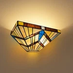 Capulina Tiffany Lamp Stained Glass Wall Sconces 2-LIGHT 12 Inches Wide Cream.... Fixed Price $119.99.