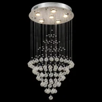 39.37" Crystal Chandelier Brushed Nickel 6-LIGHT High Ceiling Raindrop GU10 Bulb. Fixed Price $155.40.