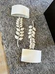 2 Foliole Designer Lights Wall Sconce White Painted Metal Shade Fixture Lamp Two. Fixed Price $435.00.