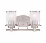 Hampton Bay Truitt 14.2 In. 2-LIGHT Brushed Nickel Modern Vanity. Fixed Price $34.99.