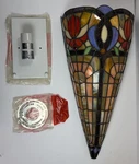 Tiffany Style Stained Glass Crowned Wall Sconce Lamp 20X10" Amora Beautiful New. Fixed Price $79.98.