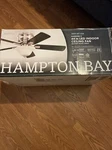 Hampton Bay - Hawkins 44 In. Led Brushed Nickel Ceiling Fan With Light Glass Bow. Fixed Price $55.00.