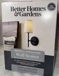 Better Homes & Gardens Meadowood Matte Black Wall Sconce With 1 Led Bulb. Fixed Price $22.00.