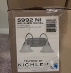 Kichler Telford Bathroom Vanity Light Brushed Nickel Basse (5992NI). Fixed Price $35.99.
